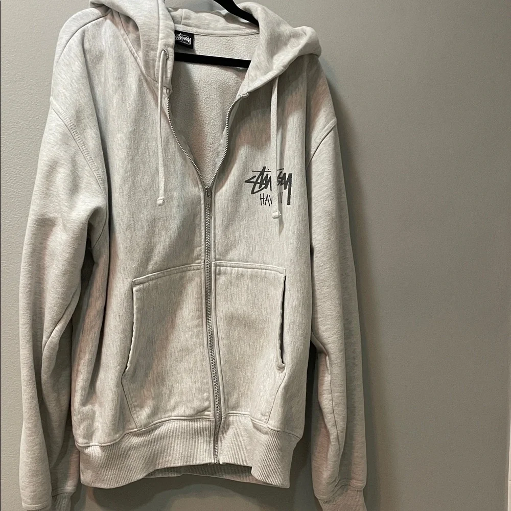 Stussy Hawaii Exclusive Light Gray Hoodie L - Picture 2 of 5